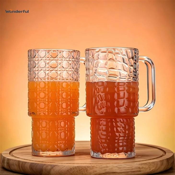 Textured Glass Ice Beer Mugs price