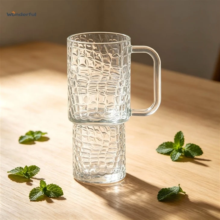 Textured Glass Ice Beer Mugs factory